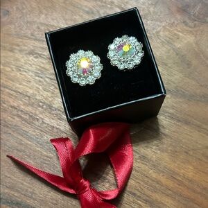 Elegant Silver and Multicolor Stud Earrings